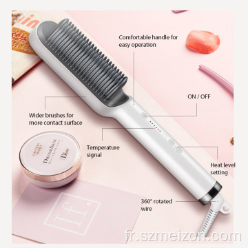 Brosse à lisser électrique pour cheveux droits et boucles